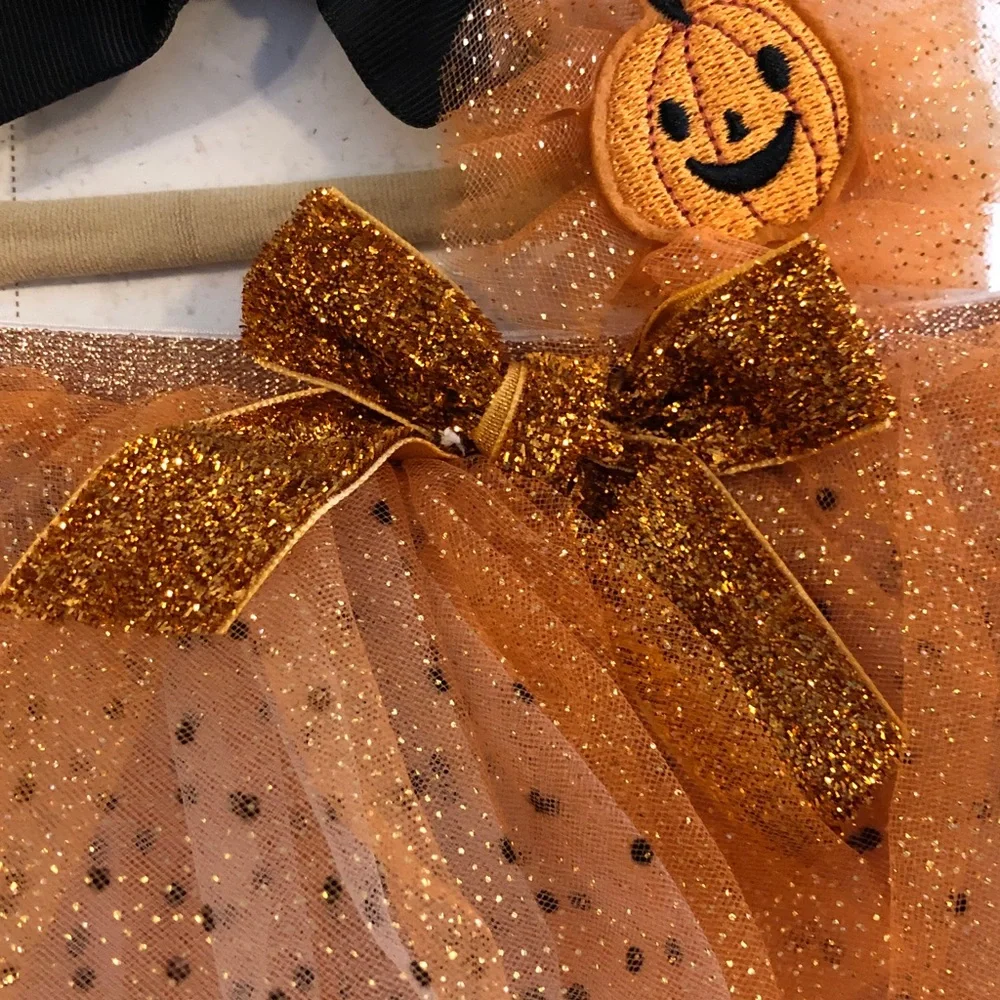 Zoey and Miles Halloween headband and tutu set - Picture 6 of 11